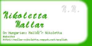 nikoletta mallar business card